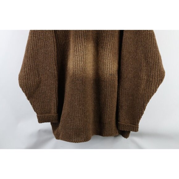 Vintage 60s 70s Rockabilly Mens 2XL Distressed Chunky Wool Ribbed Knit Sweater - Picture 3 of 8